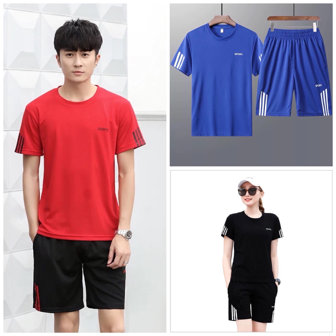 [FreeshipMAX] [HCM]Sét Bộ Thể Thao Nam Nữ Mặc Hè Mát