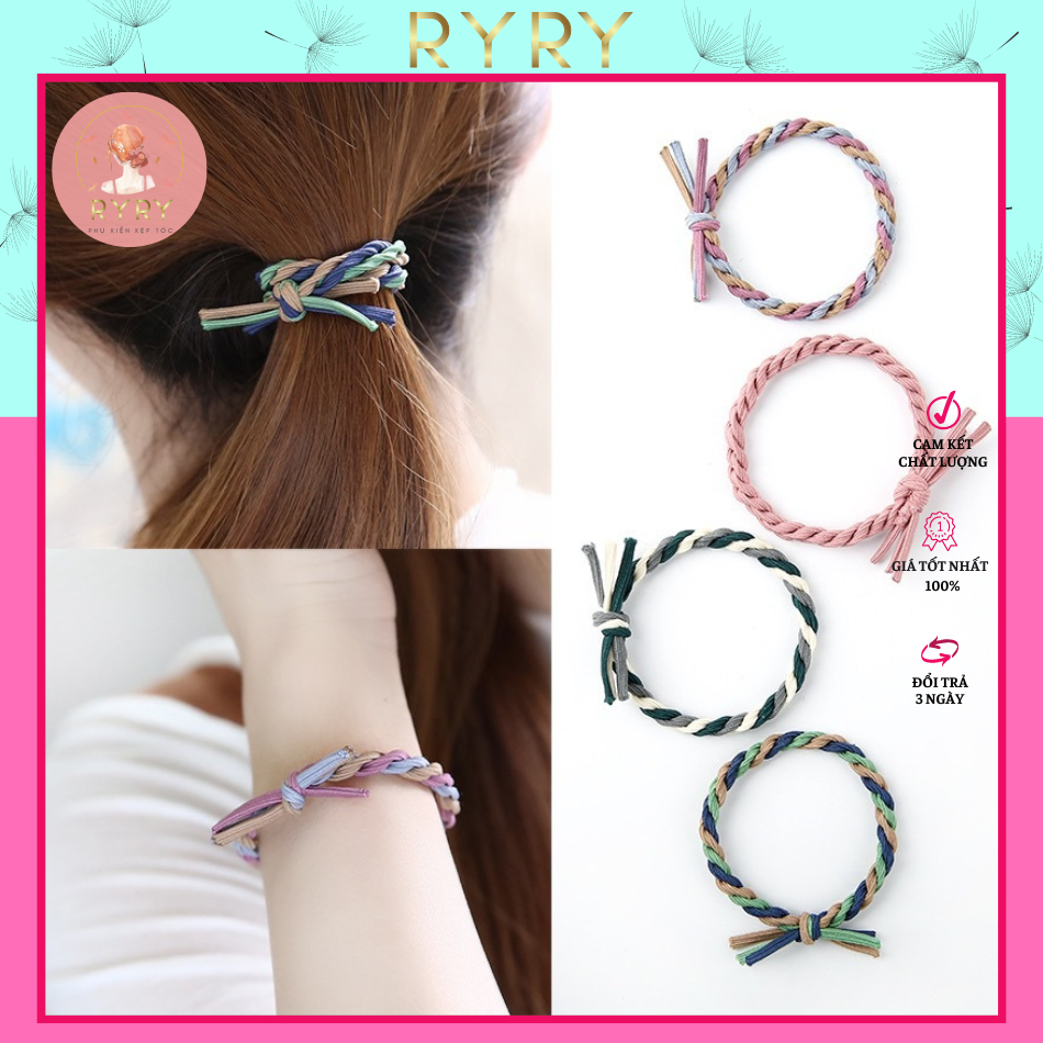 Set Dây Cột Tóc Xoắn Đơn Giản Cho Nữ