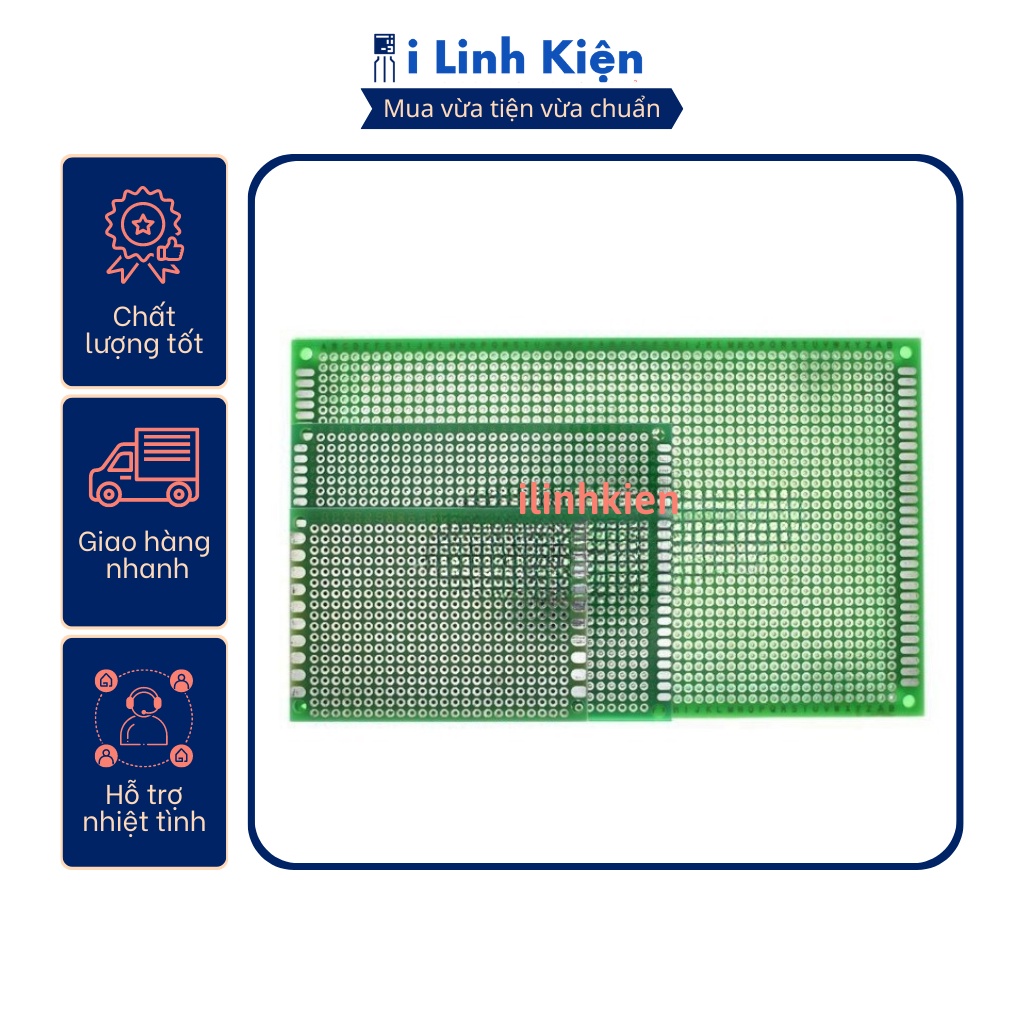 PCB lỗ 7x9cm phíp thủy tinh FR4 2 mặt