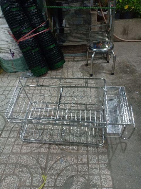 [HCM]Kệ Chén Inox Treo 2 Tầng Đa Năng