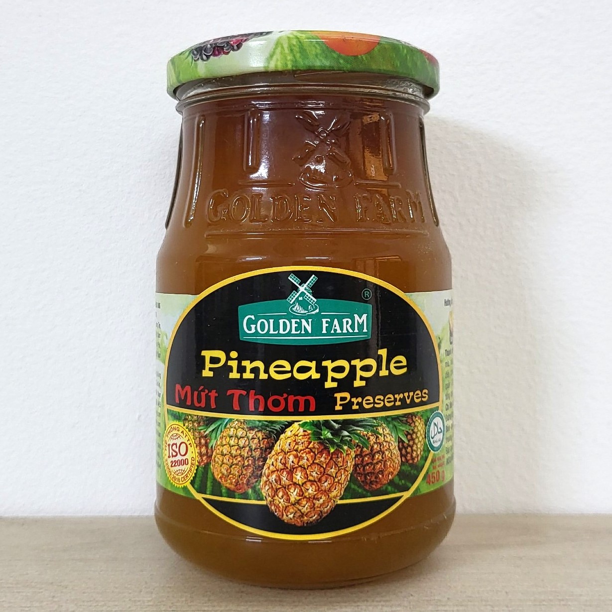 GOLDEN FARM (Hủ TT 450g) MỨT TRÁI THƠM (mứt dứa) Pineapple Preserves