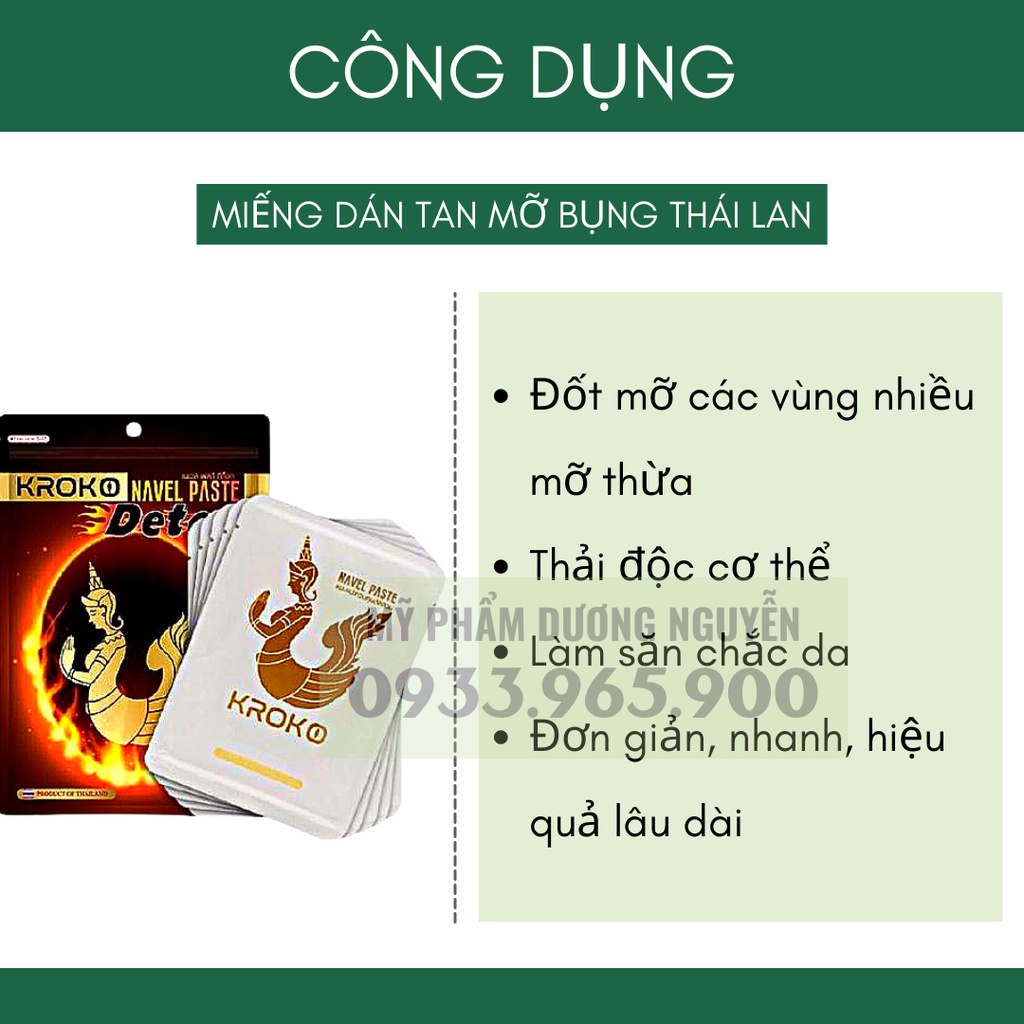 Miếng Dán Tan Mỡ Bụng Kroko Detox Thái Lan Navel Paste