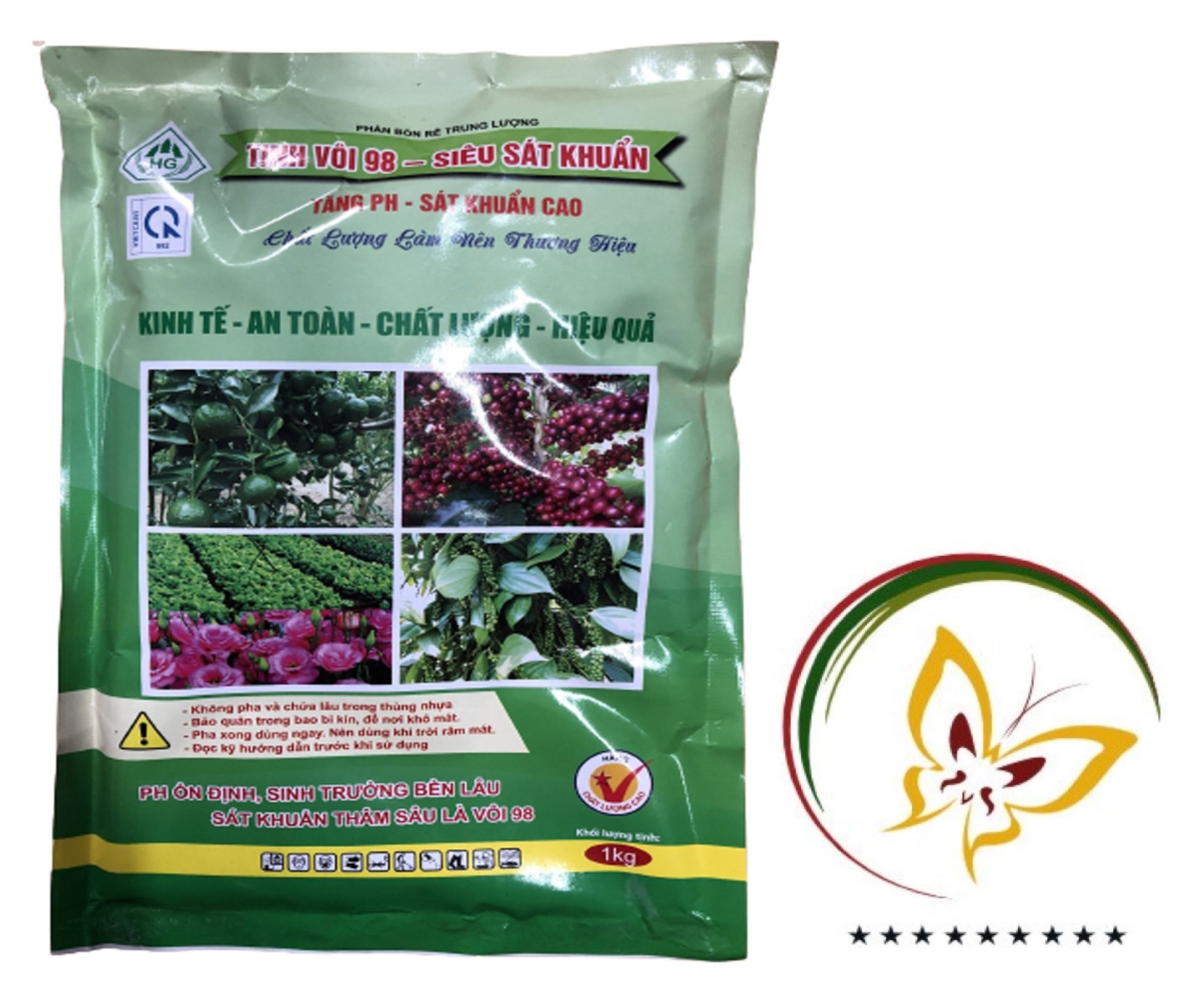 Tinh vôi 98 Siêu sát khuẩn & Xử Lý Đất Trồng - #095D# 1kg