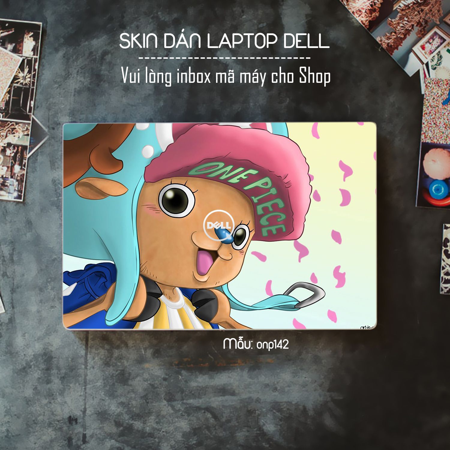Decal Skin dán Laptop Dell mẫu One Piece (inbox mã máy cho shop)