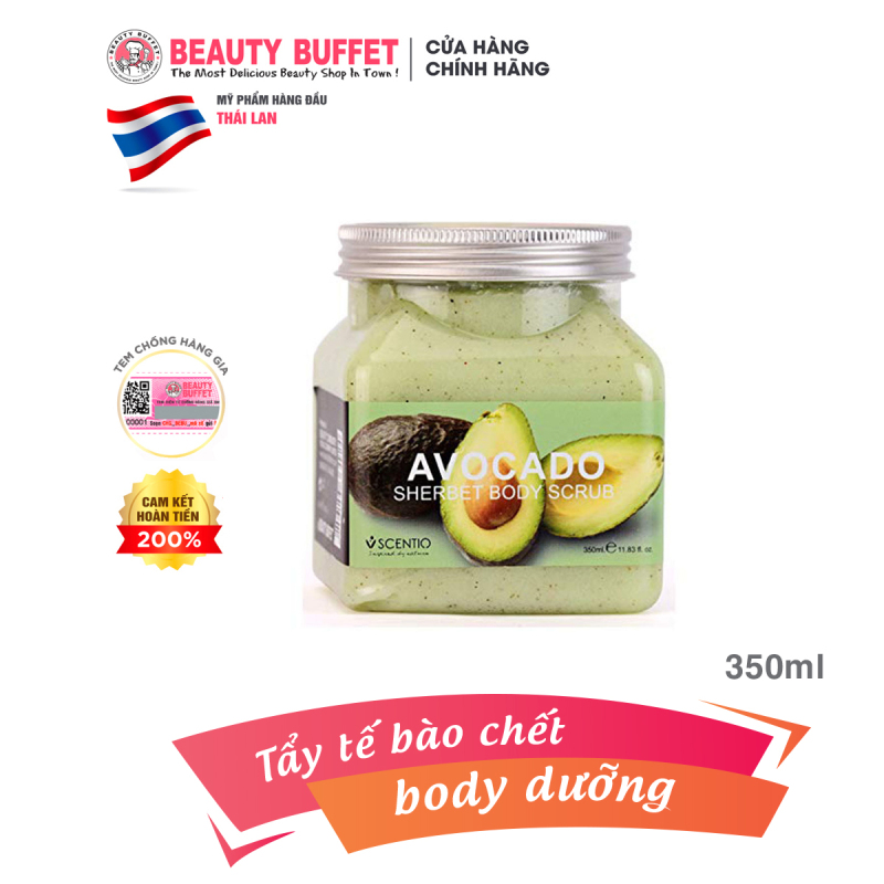 Tẩy tế bào chết toàn thân dưỡng ẩm chiết xuất quả bơ Scentio Avocado 350ml