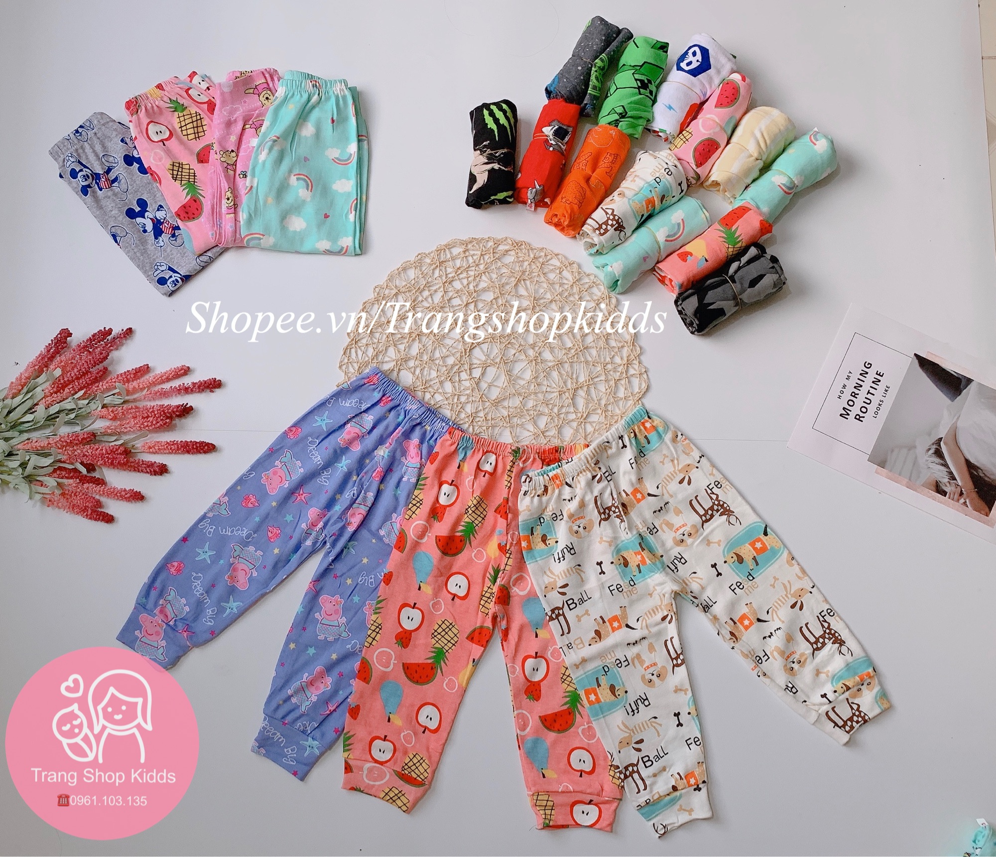 Set 10 Quần Chục Dài BoZip Xuất Xịn Cho Bé