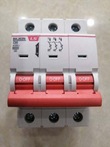 Cb tép ls chính hãng bkj63n 3p 20a 6ka, bảo vệ quá tải và ngắn mạch