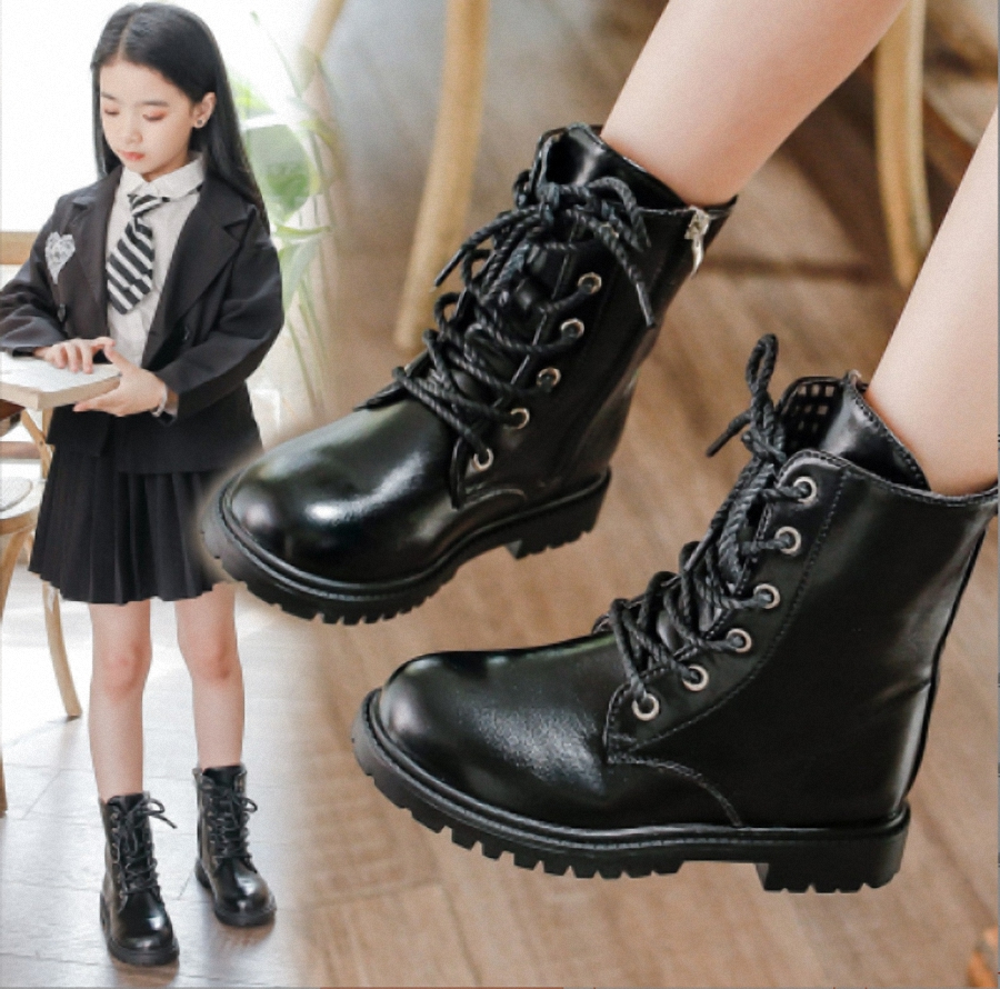 Giày Boot da cho bé gái phong cách hàn quốc (mẫu mới nhất ) -QN238