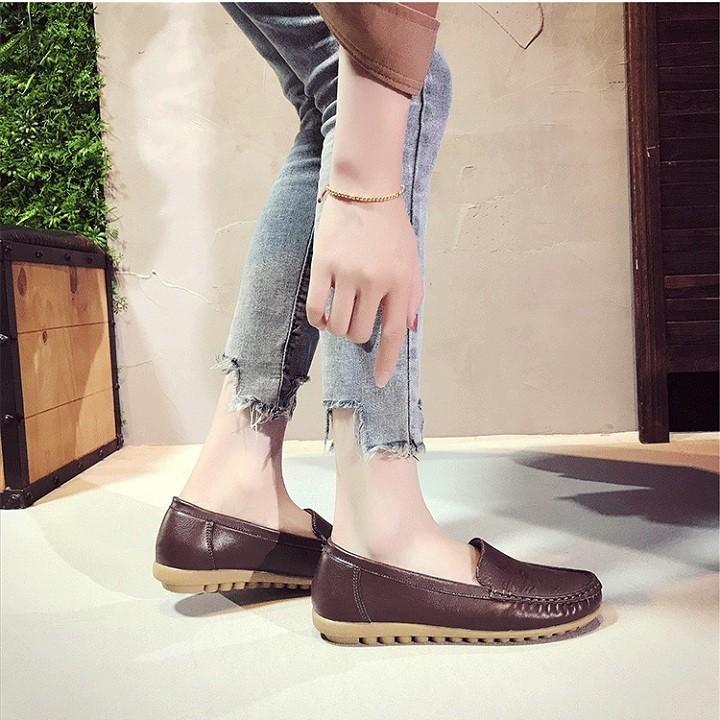 Giày Lười Nữ , Giày Mọi Nữ Da PU Cao Cấp Siêu Mềm Ôm Chân