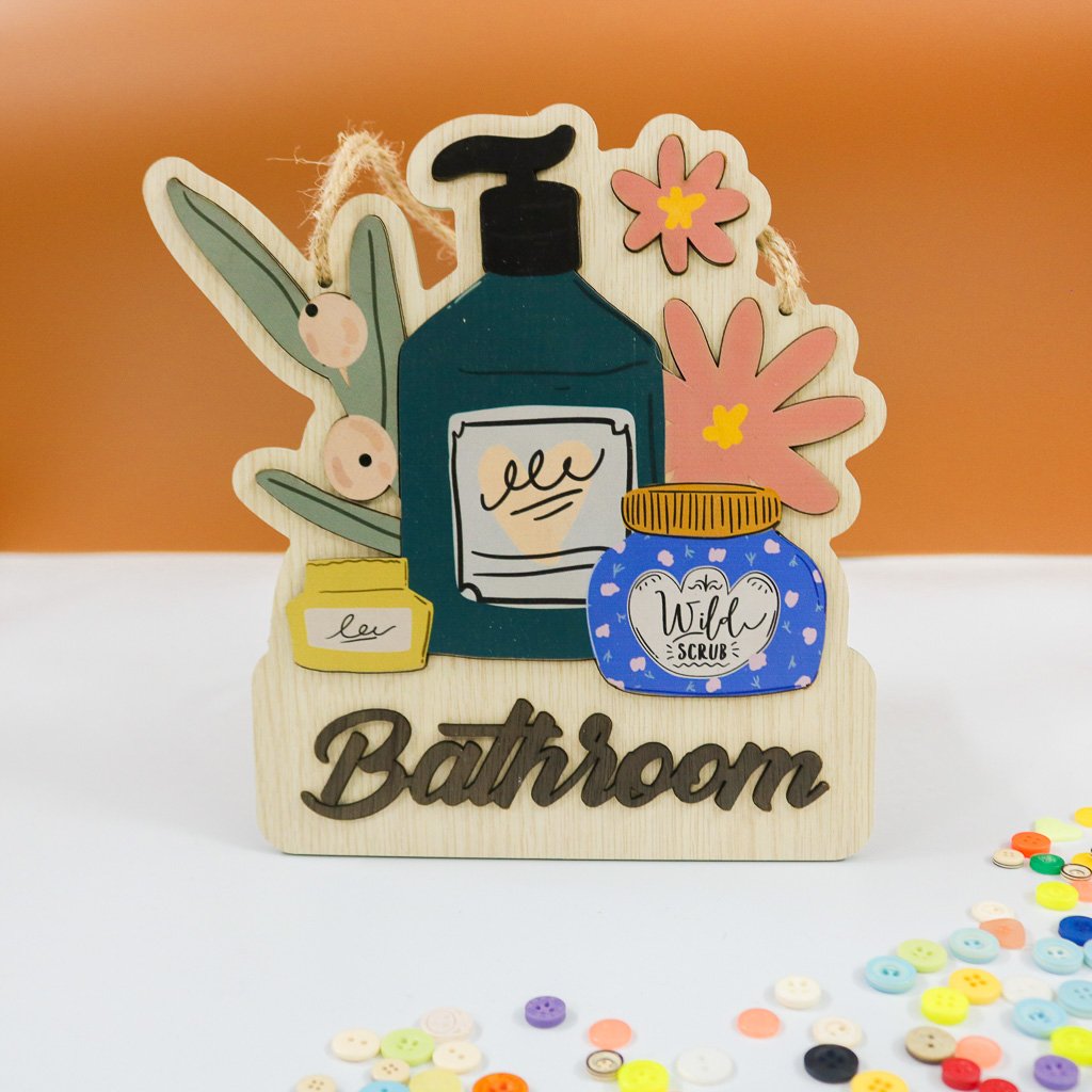 BẢNG BIỂN GỖ DECOR TRANG TRÍ BATHROOM , BẢNG GỖ TREO CỬA