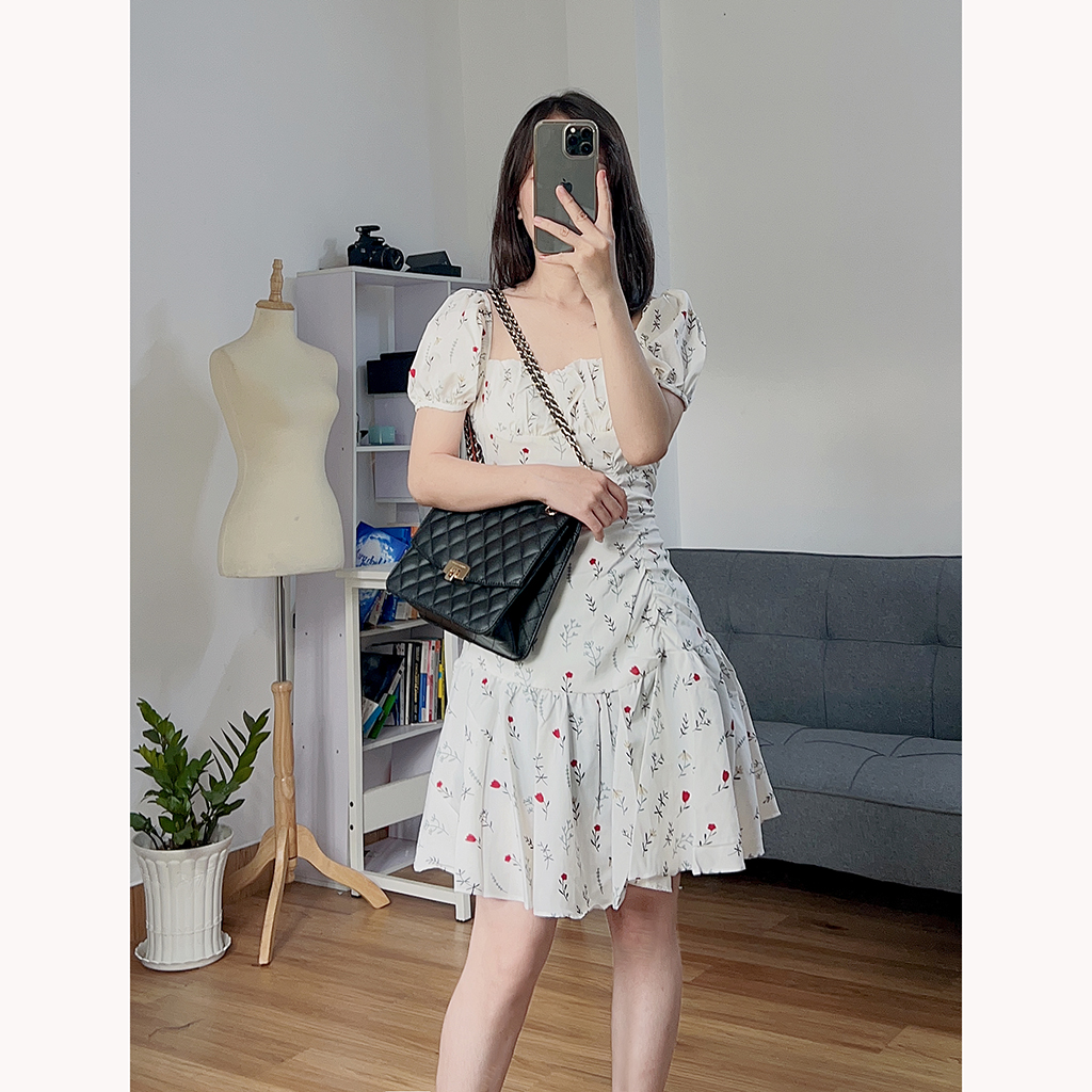 Váy hoa nhí dáng xoè tay phồng RD028