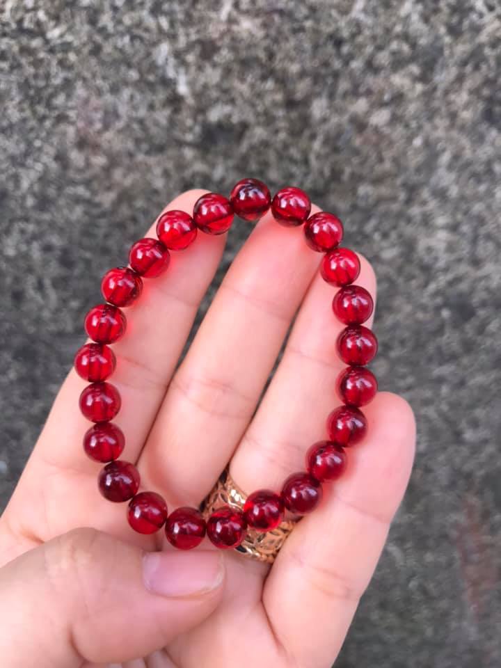 [HCM]VÒNG TAY HỔ PHÁCH ĐỎ SIZE 8LY