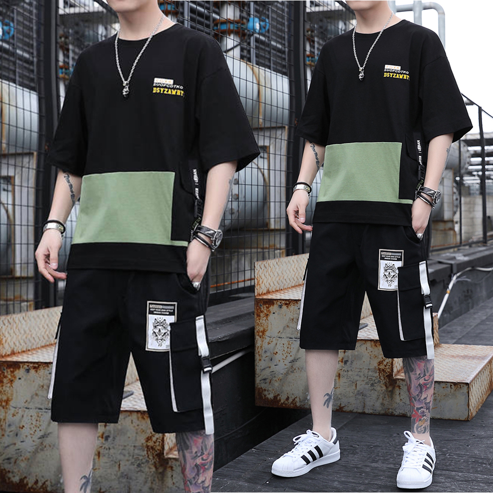 Bộ Quần Áo Thun Nam Áo Ngắn Tay Kết Hợp Quần Shorts Phối Túi Hộp Độc Đáo Hot Trend 2024 Thời Trang FASHION4MENHCM SET NAM 90000149