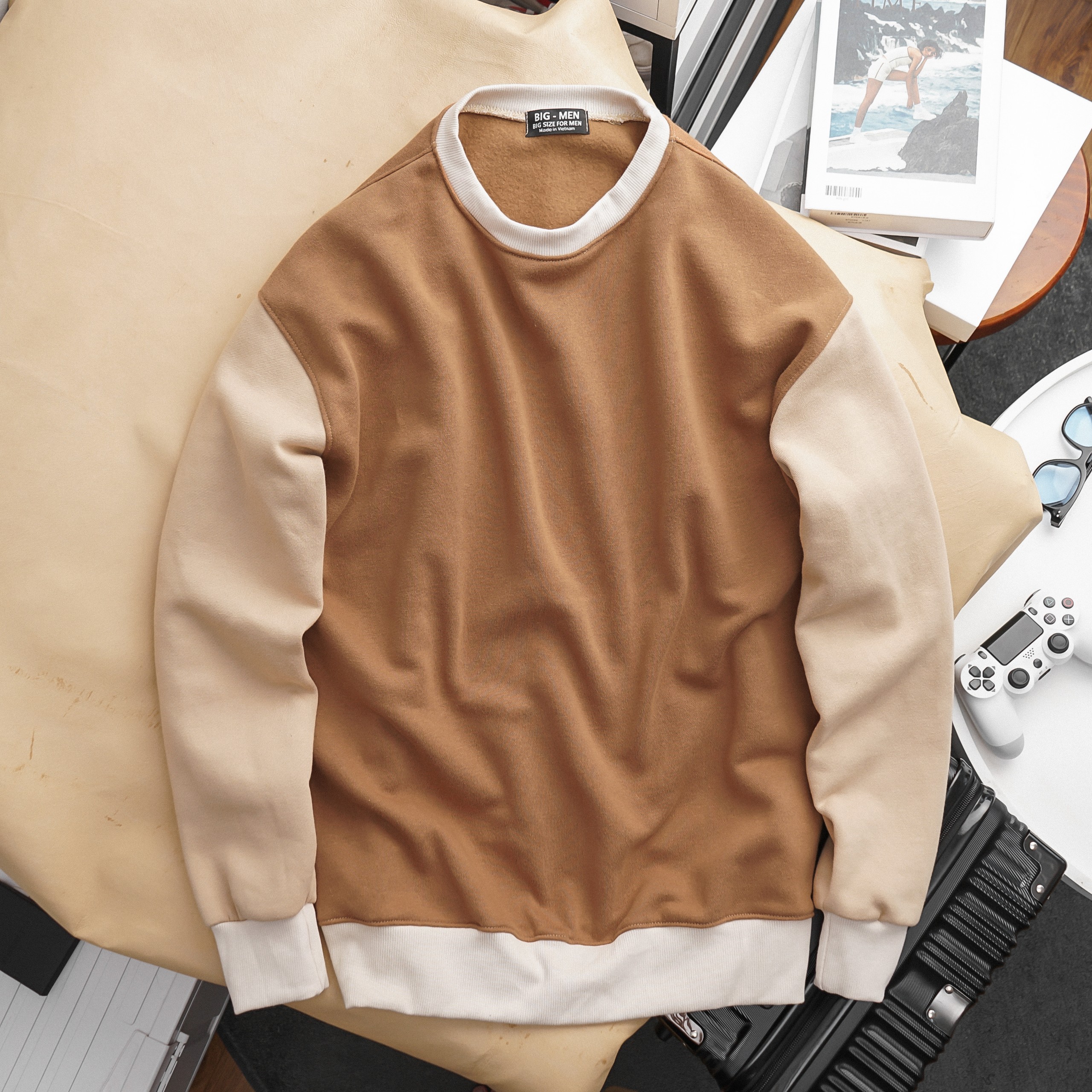 [ Bigsize< 130 kg] Áo sweater nam- trơn bigsize 85- 130 kg