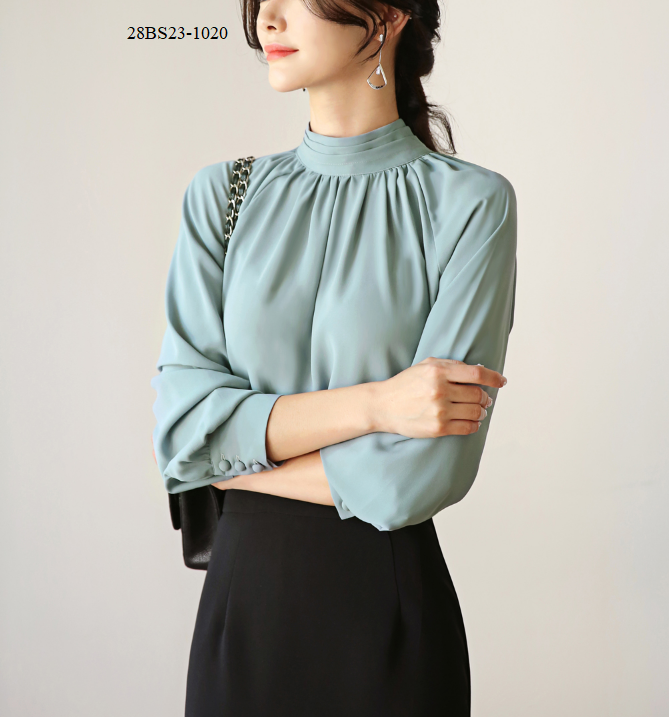 ÁO SƠ MI LỤA CỔ LỌ CÔNG SỞ