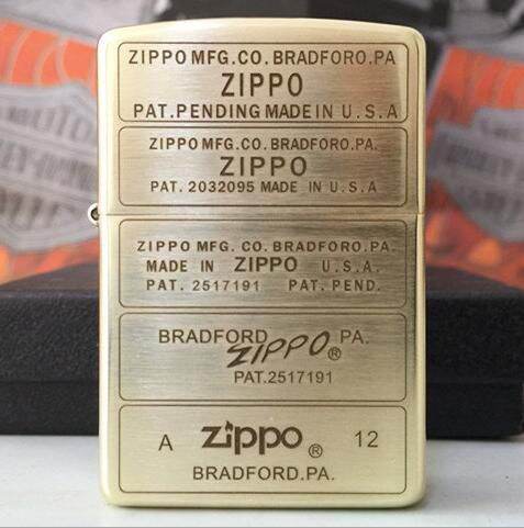 [HCM]Bật Lửa Zippo Đồng Nguyên Khối Mẫu Cổ 5 Mộc Đáy  [ Kèm Chai Xăng + Hộp  ].