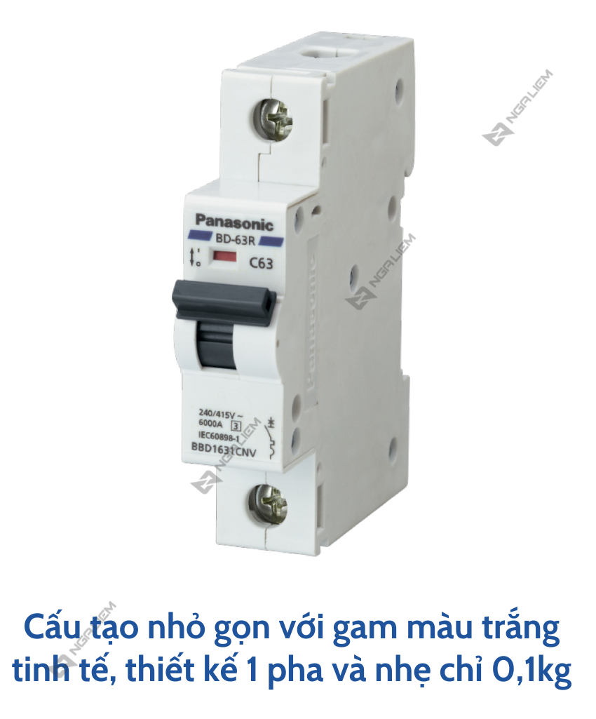 CB 1 Tép (1 Pha) 6A, 10A, 16A, 20A, 25A, 32A, 40A, 50A, 63A PANASONIC (BBD_CNV)