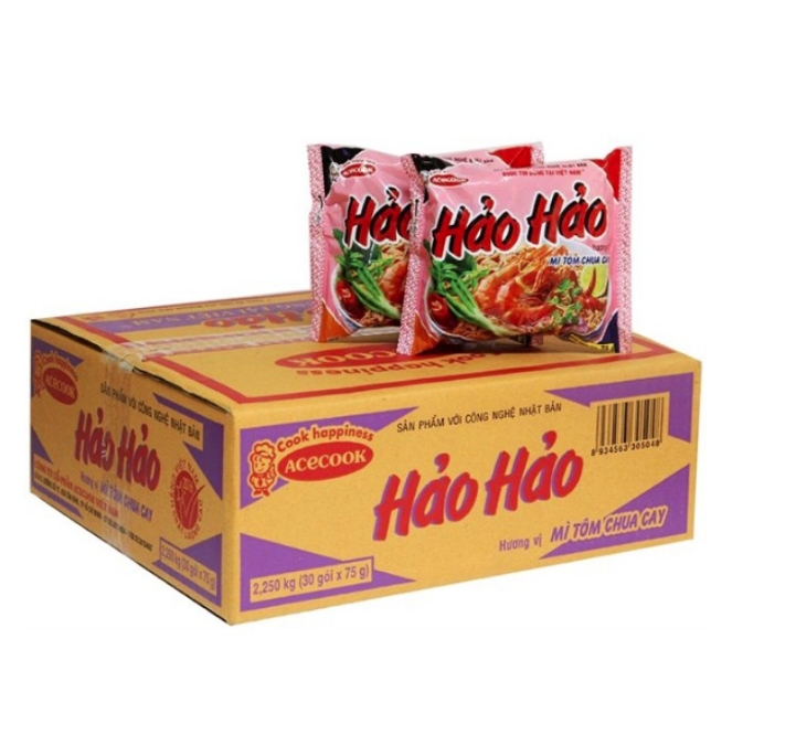 Thùng 30 Gói Mì Tôm Hảo Hảo Chua Cay 75g