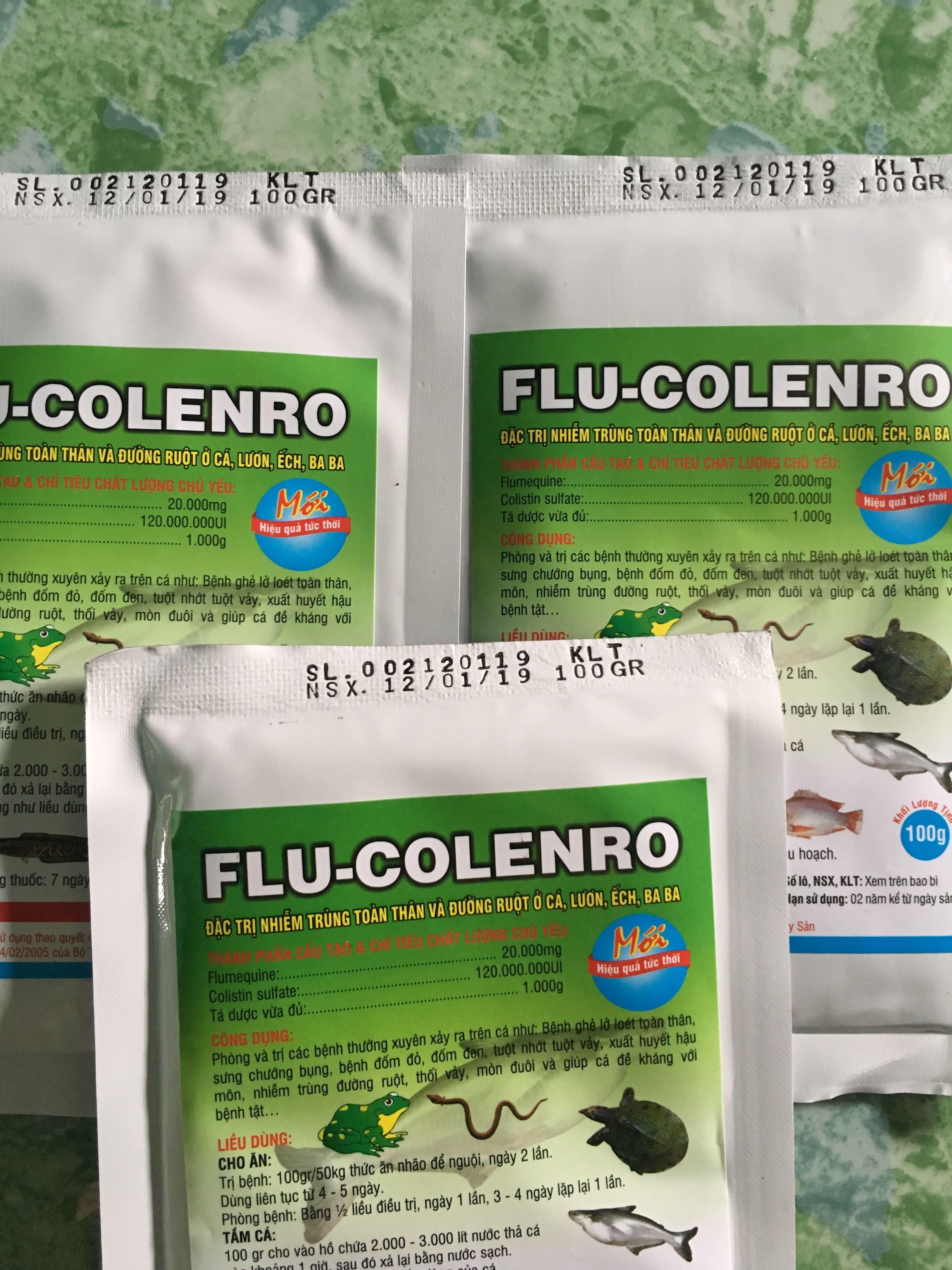 combo 10 gói flucolenro đặc tri các bệnh trên cá lươn ếch baba...