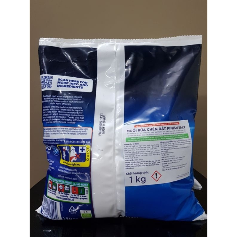 Muối rửa bát Finish Salt 1kg. 1.2kg. 1.5kg- Đức