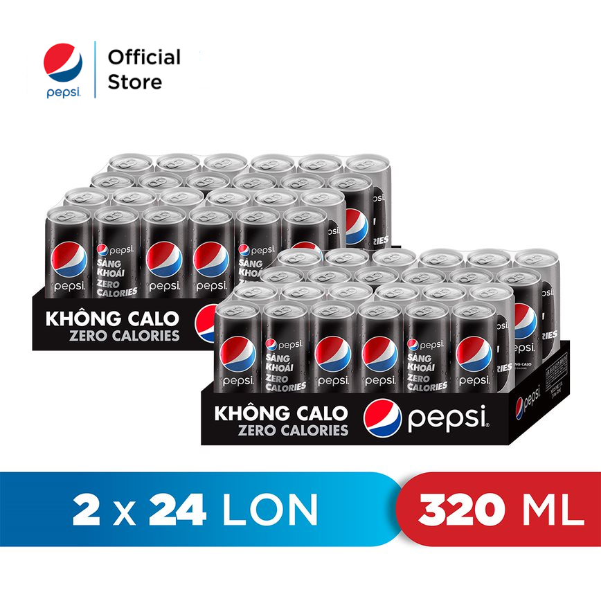 Combo 2 Thùng 24 Lon Pepsi Không Calo (320ml/lon)