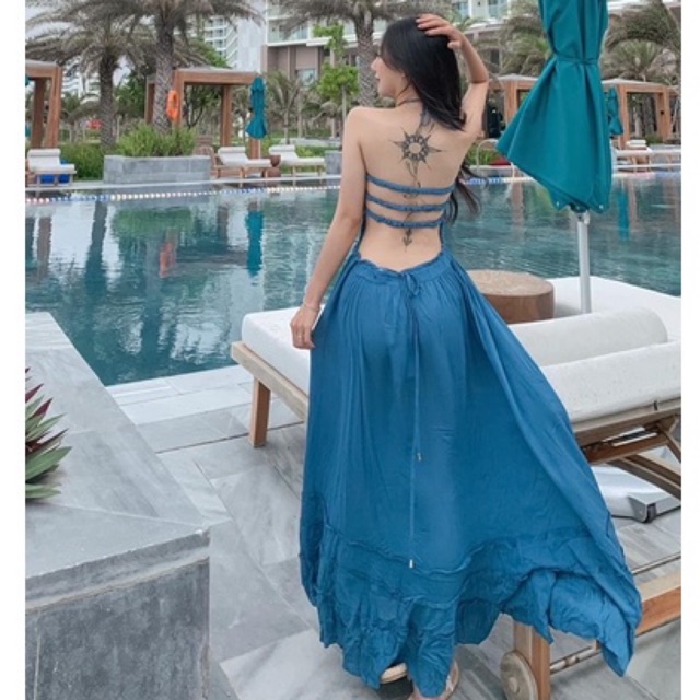 Đầm Maxi Bèo Hở Lưng.....