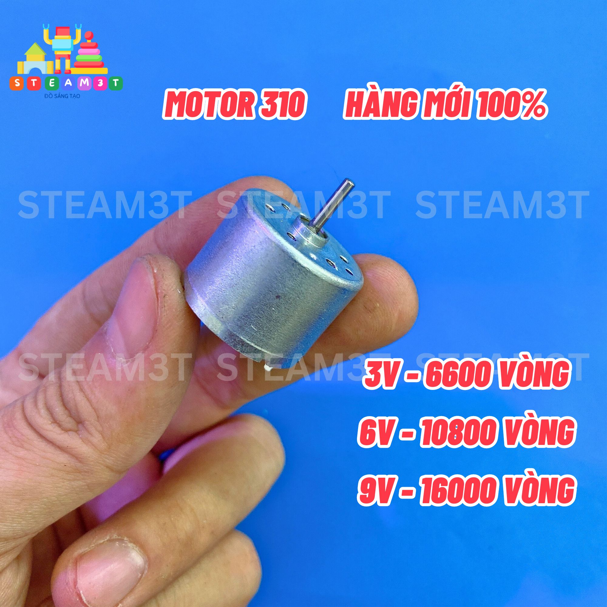 [HCM]Motor mini 310 3v - 9v chạy êm dòng điện nhỏ 10mA tốc độ 3500 - 7000 - 10500 RPM thích hợp làm quạt mini - LK0076