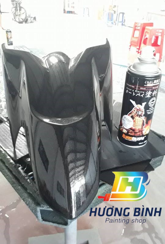 [COMBO] Sơn xịt Samurai màu Đen Kim Loại - K159 với bóng K1K