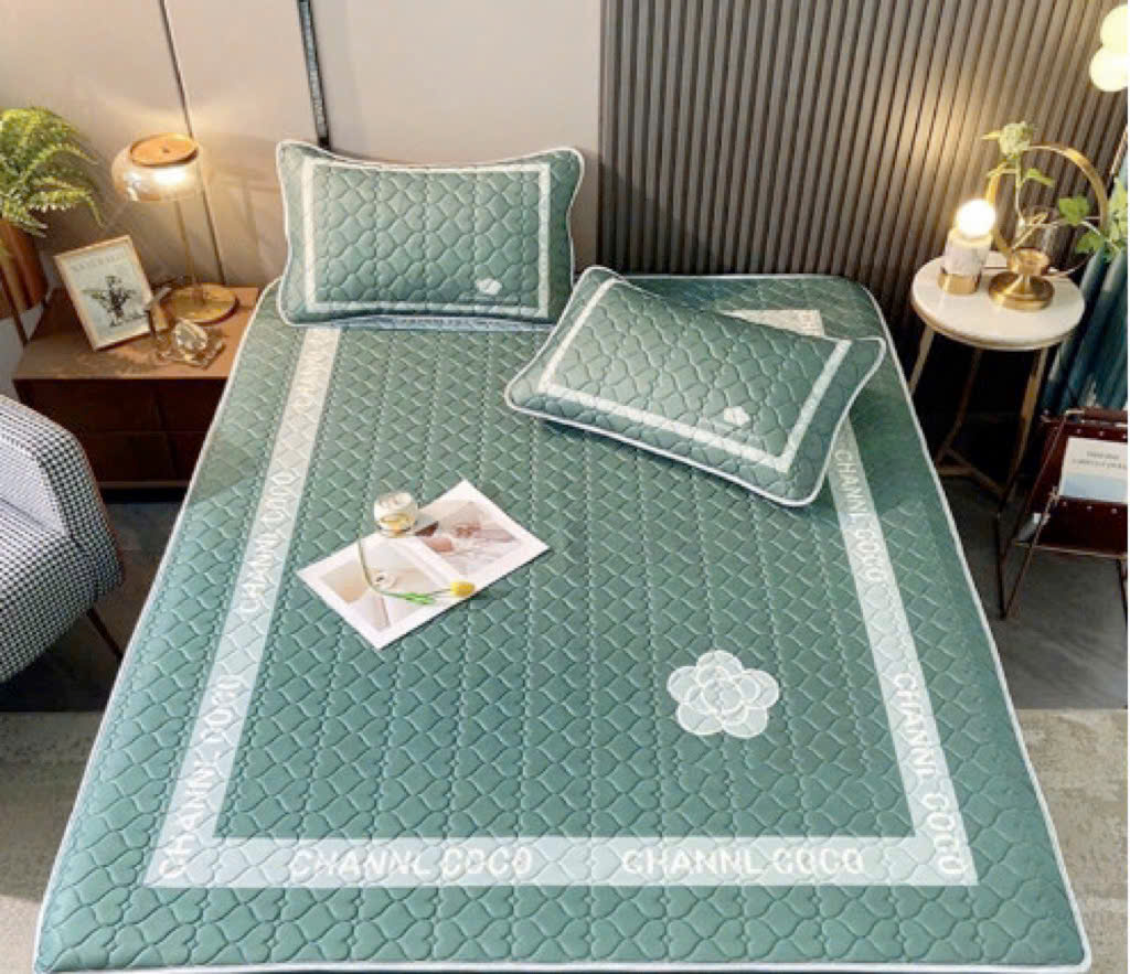 [ TẶNG KÈM 2 VỎ GỐI ] Chiếu Điều Hòa Cao Su Non Bo Chun (1m6/1m8/2m2) Mẫu Mới -