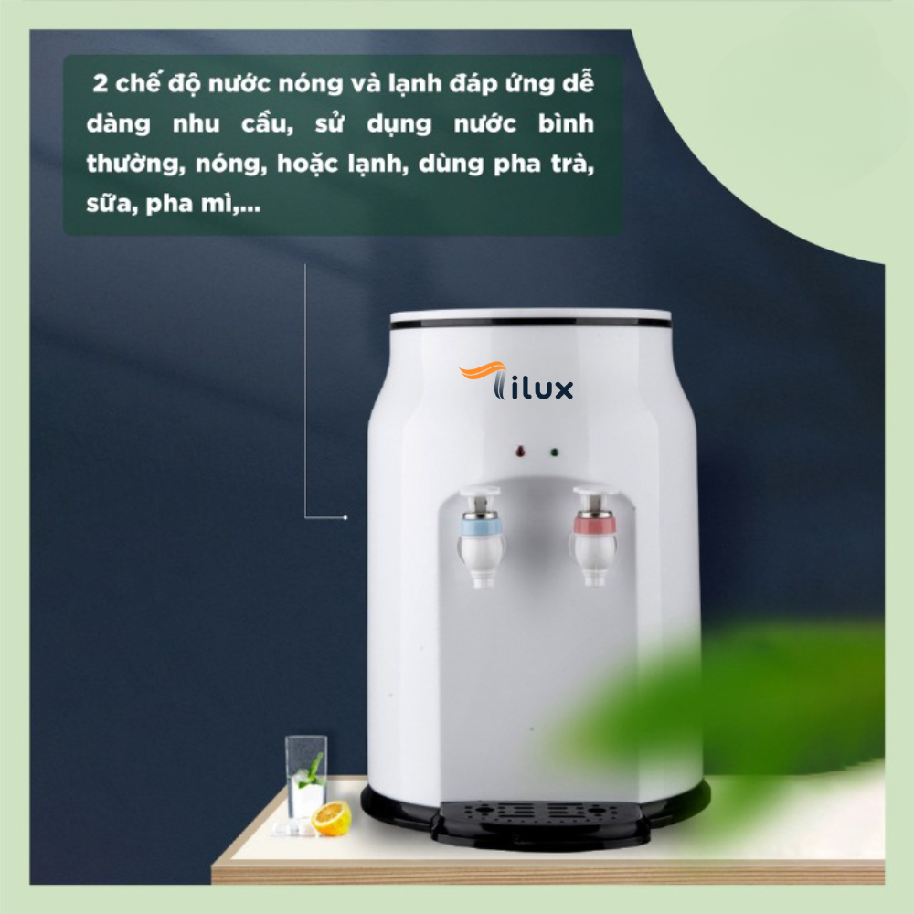 Cây nước nóng lạnh chính hãng Tilux để bàn mini tiết kiệm điện 2 mức 15 và 95 độ C an toàn tiện lợi