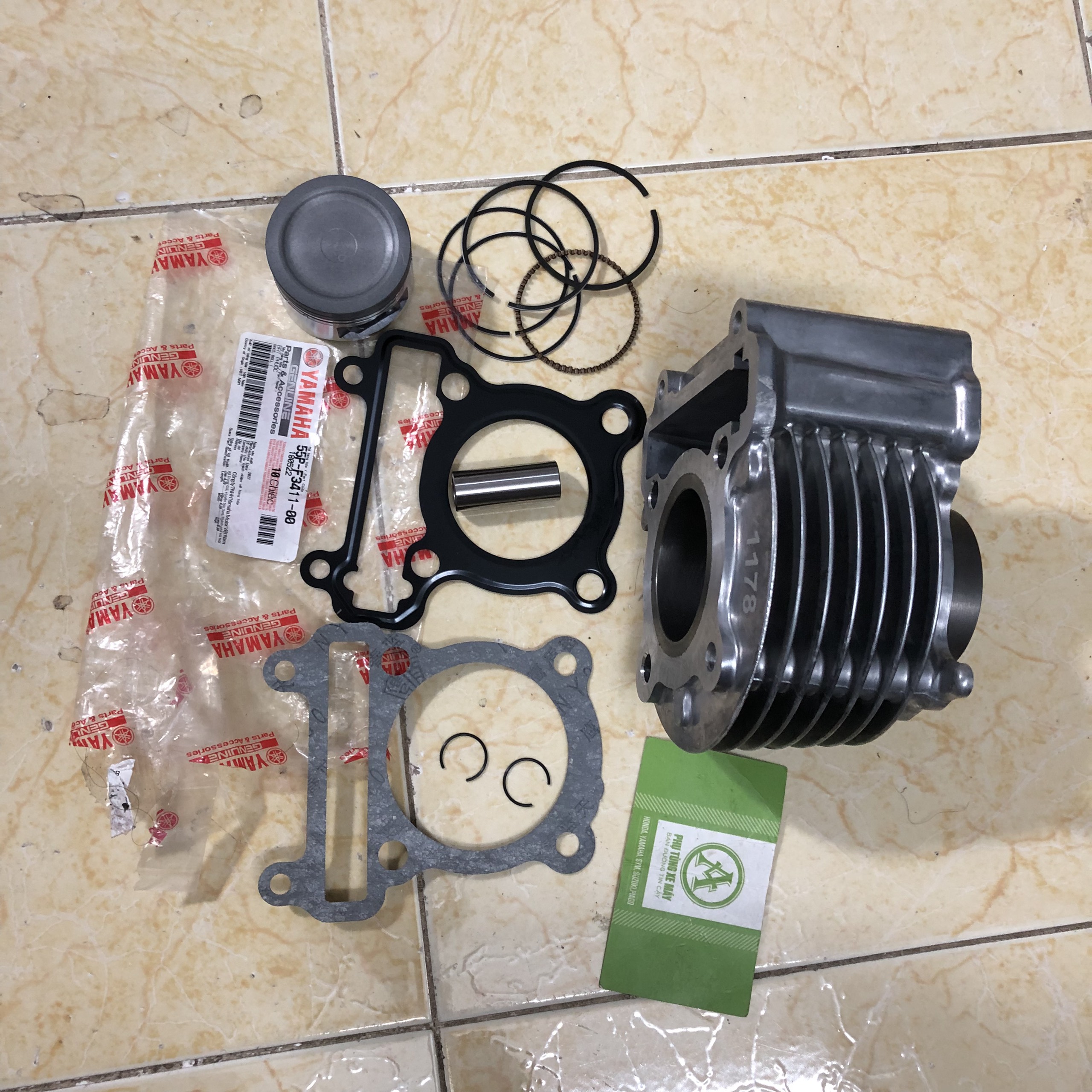 Bộ Xi lanh (Nòng) + Piston + xéc măng (bạc) Nouvo 1 2 3 Mio