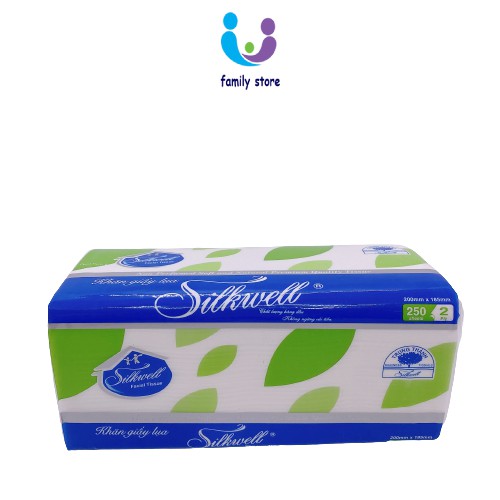 Khăn giấy ăn rút lụa Silkwell siêu dai mềm mịn 250 tờ - 36 gói/thùng
