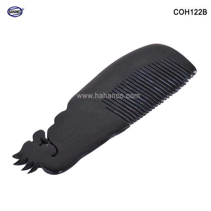 Lược sừng đen hình Rồng - COH122B (Size: L - 18cm)  Quà tặng rất đẹp - Horn Comb of HAHANCO - Chăm sóc tóc