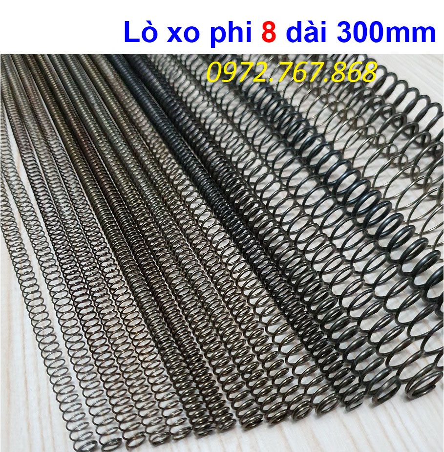 [5 cái] Lò xo nén phi 8mm dài 300mm