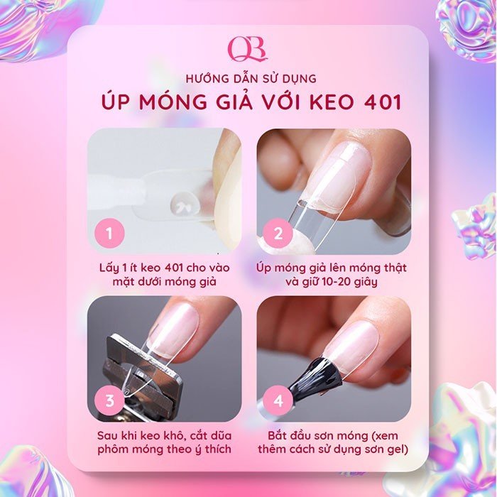 Keo 401 - keo dán móng keo đính đá Hàn Quốc 20g (keo lỏng)