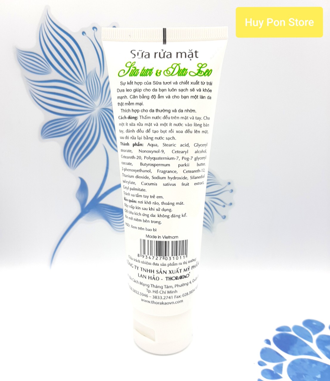 [HCM]Sữa rửa mặt sữa tươi và dưa leo Thorakao 100g