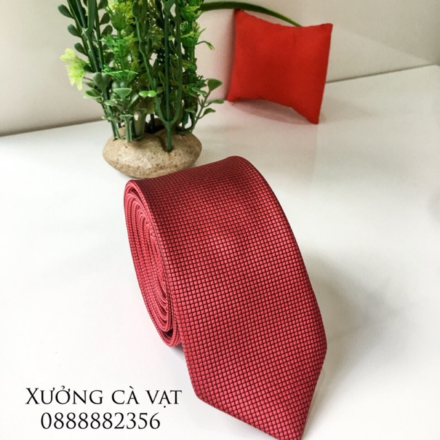 Cavat Đỏ , Cà Vạt Nam Bản Nhỏ 5Cm