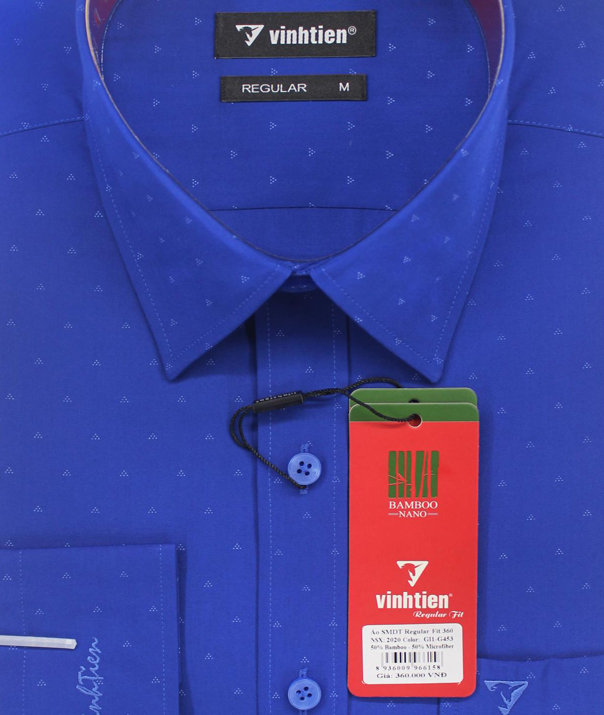 Áo Sơ Mi Bamboo Dài Tay Vĩnh Tiến Dáng  Regular G453