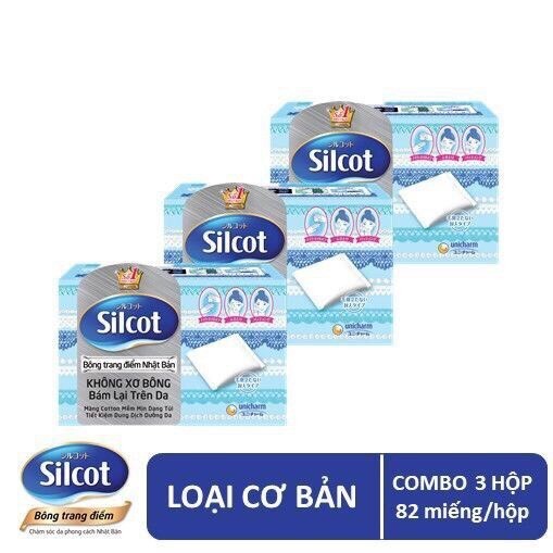 Bông tẩy trang Silcot Nhật Bản Hộp 82 miếng cao cấp - Bông Silcot Unicharm