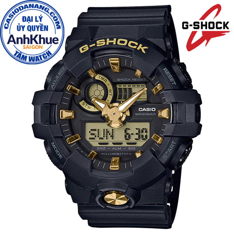 Đồng hồ nam dây nhựa Casio G-Shock chính hãng Anh Khuê GA-710B-1A9DR (53mm)