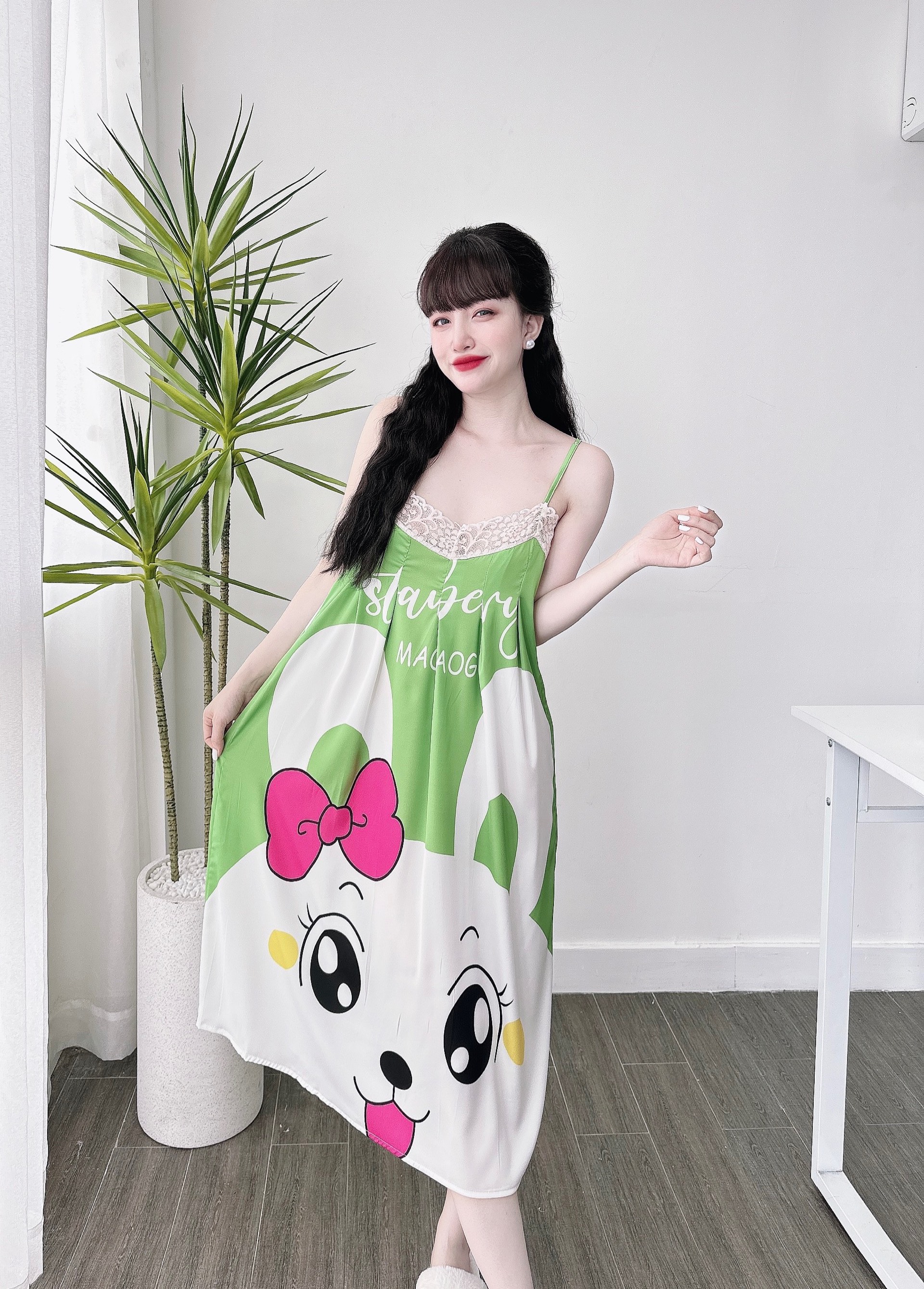 [HCM]VN1401 ĐẦM  XẾP LY HỌA TIẾT DỄ THƯƠNG