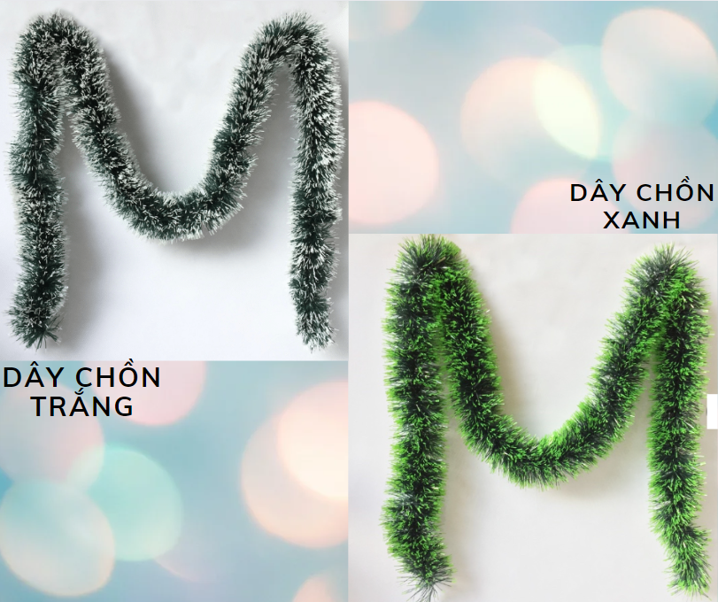 Dây ĐUÔI CHỒN trang trí Noel - giáng sinh dài 2m dày 9cm ( 2 màu )