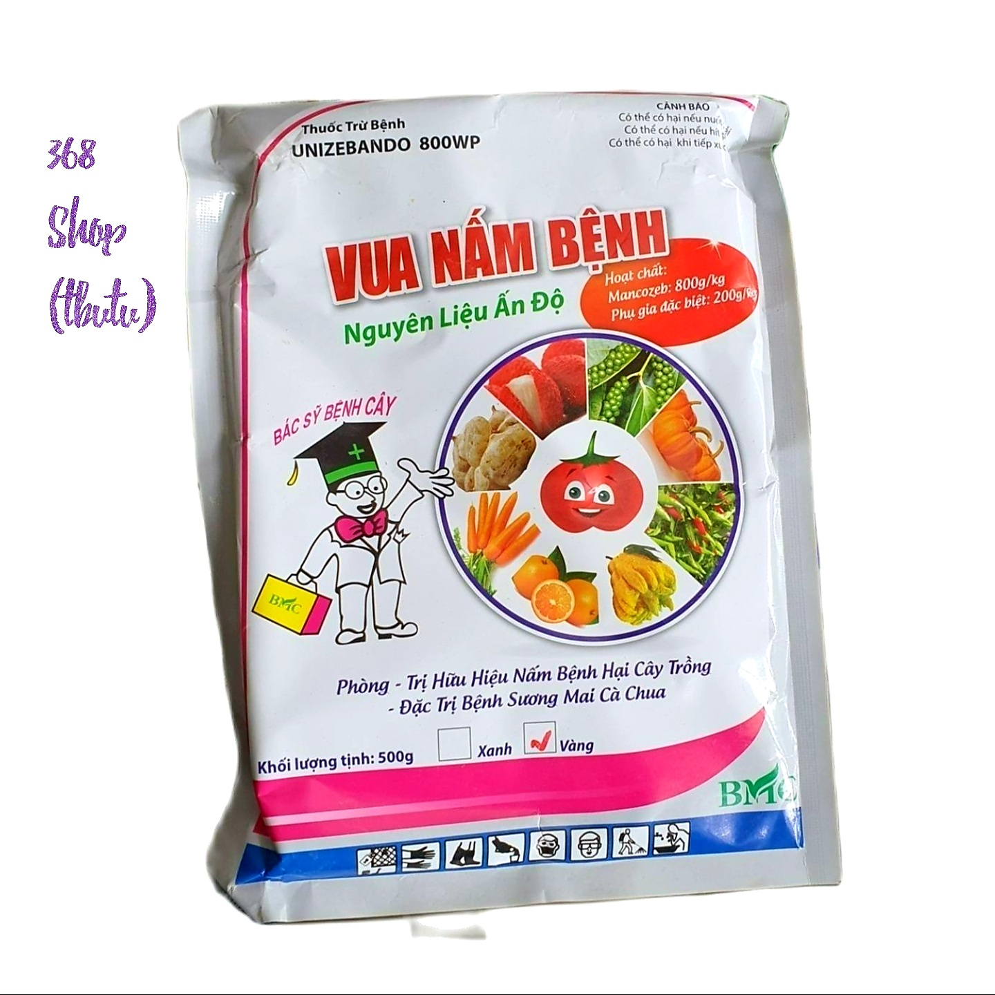 💎 Thuốc trừ bệnh cây trồng VUA NẤM BỆNH (500gr)💖 Trừ các loại nấm, thán thư, loét sọc, thối rễ, xì mủ, đặc trừ bệnh sương mai cà chua. UNIZEBANDO 800WP