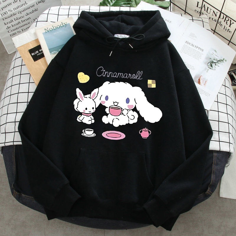ÁO HOODIES THỎ NGỒI UỐNG TRÀ