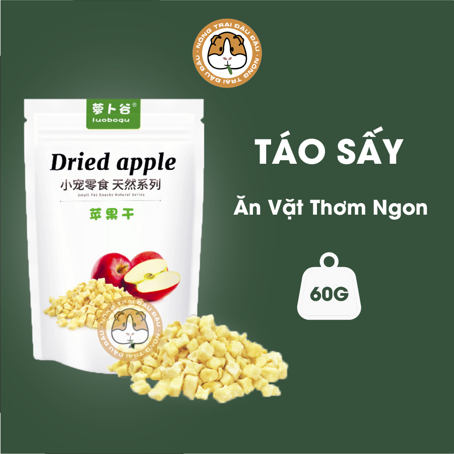 Táo sấy cho thỏ, bọ ú, hamster giàu vitamin 60g