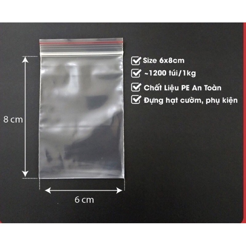 Túi zip chỉ đỏ 1kg - 10