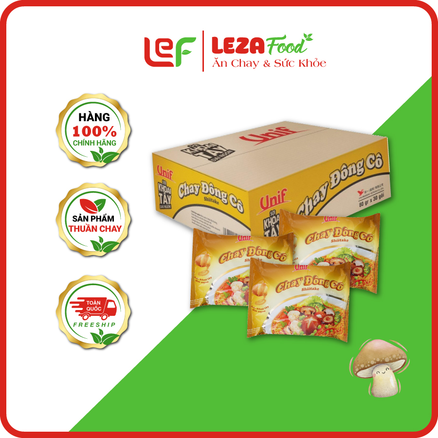 Mì Unif Chay Nấm Đông Cô 80g