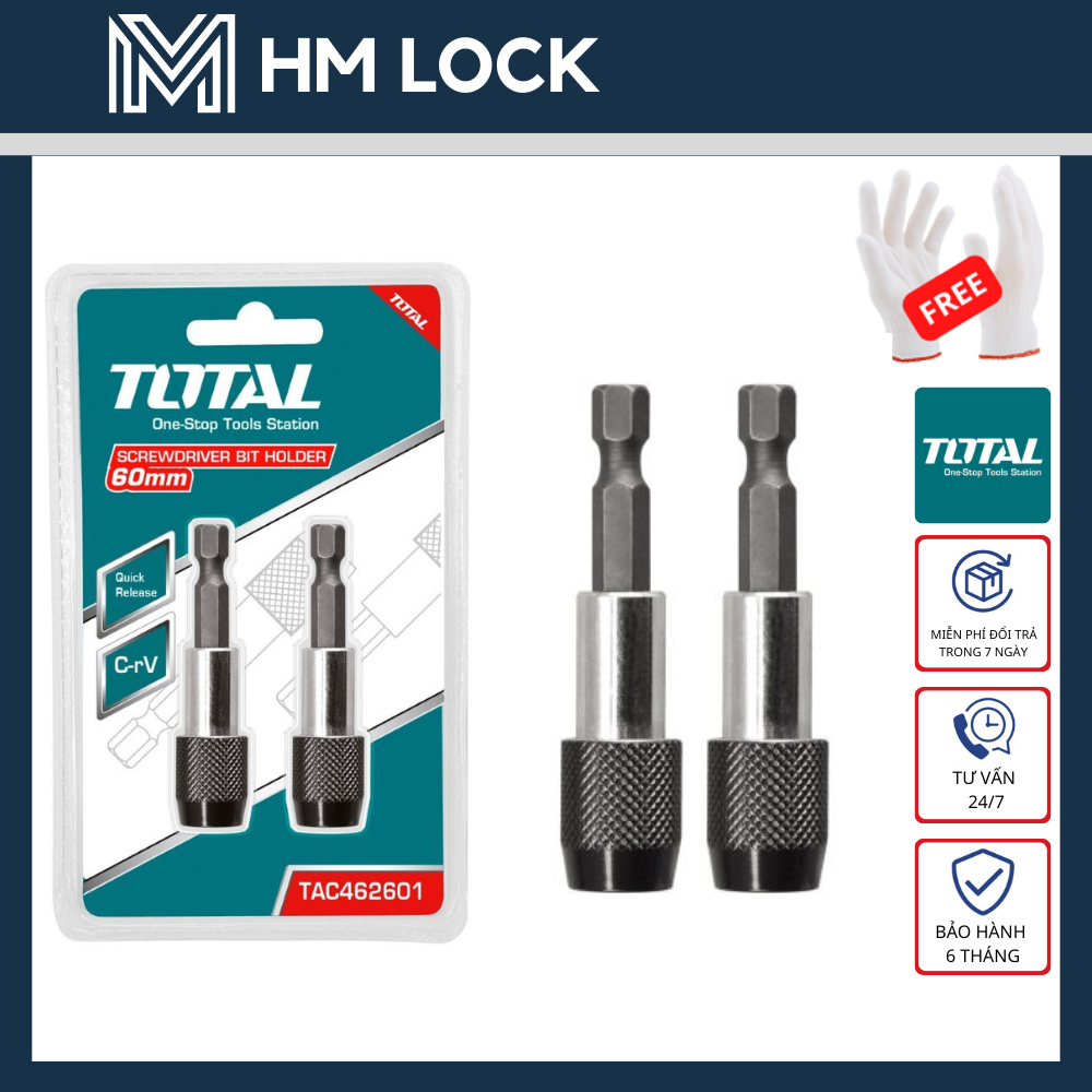 60mm mũi gắn vặn vít total có nam châm - hàng chính hãng - tac462601 - hm lock