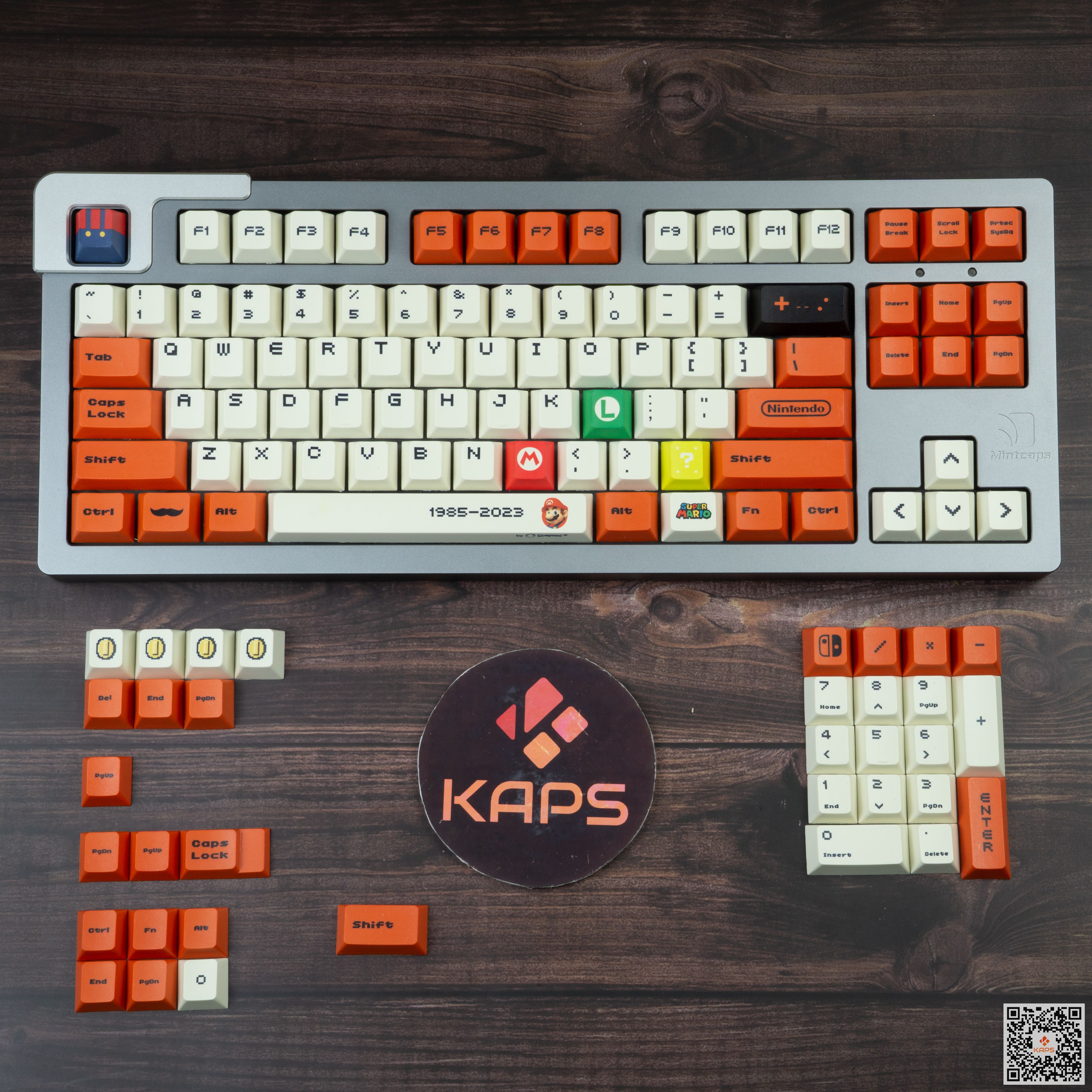 Keycap mario 2023 version 2.0 nhựa pbt profile cherry in dyesub 122 nút cho bàn phím cơ layout 108/104/98/87/84/75/68/64/61