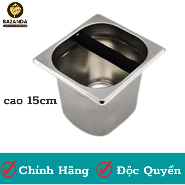 HỘP ĐẬP BÃ CÀ PHÊ Inox KNOCK BOX cao 15cm